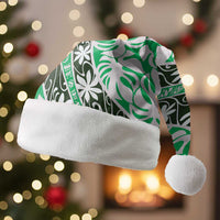 Matie Tahiti Tiare Monstera Christmas Santa Hat Polynesian Pattern Curve Style LT01 Without Fur Green - Polynesian Pride