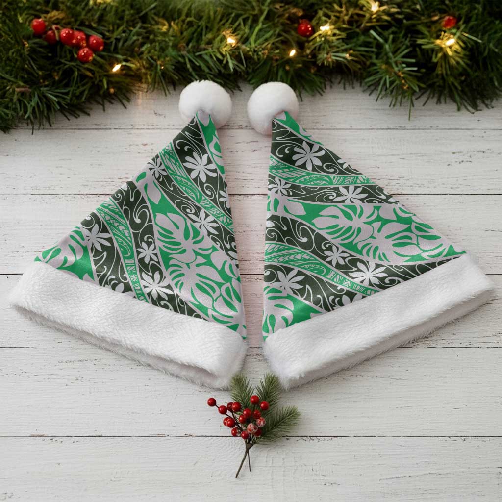 Matie Tahiti Tiare Monstera Christmas Santa Hat Polynesian Pattern Curve Style LT01 - Polynesian Pride