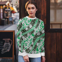 Matie Tahiti Tiare Monstera Ugly Christmas Sweater Polynesian Pattern Curve Style LT01 - Polynesian Pride