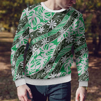 Matie Tahiti Tiare Monstera Ugly Christmas Sweater Polynesian Pattern Curve Style LT01 - Polynesian Pride