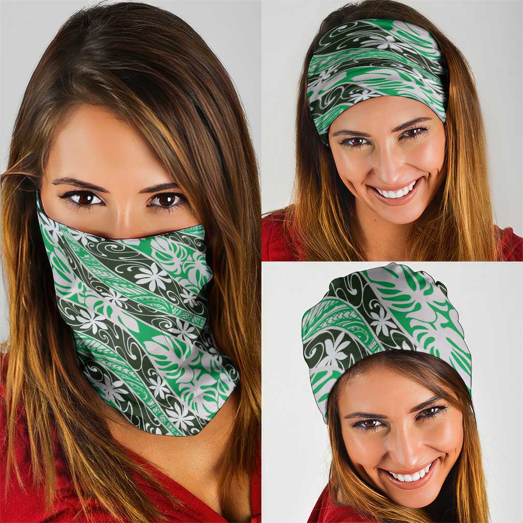 Matie Tahiti Tiare Monstera Neck Gaiter Polynesian Pattern Curve Style LT01 - Polynesian Pride