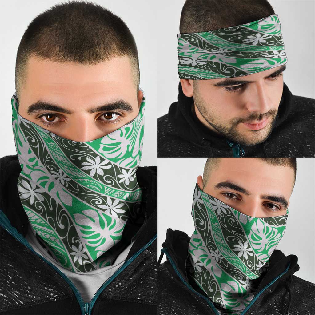 Matie Tahiti Tiare Monstera Neck Gaiter Polynesian Pattern Curve Style LT01 - Polynesian Pride