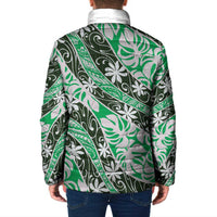 Matie Tahiti Tiare Monstera Padded Jacket Polynesian Pattern Curve Style LT01 - Polynesian Pride