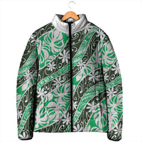 Matie Tahiti Tiare Monstera Padded Jacket Polynesian Pattern Curve Style LT01 - Polynesian Pride