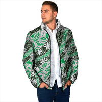 Matie Tahiti Tiare Monstera Padded Jacket Polynesian Pattern Curve Style LT01 - Polynesian Pride