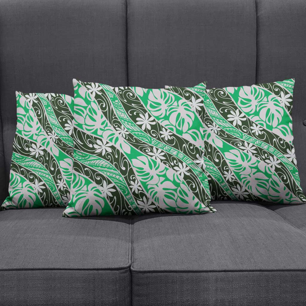Matie Tahiti Tiare Monstera Pillow Cover Polynesian Pattern Curve Style LT01 - Polynesian Pride