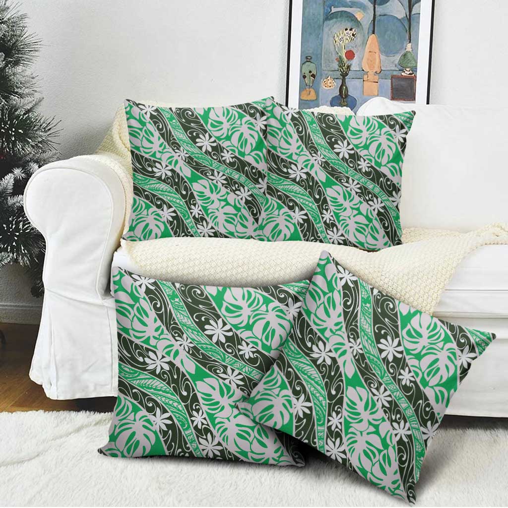 Matie Tahiti Tiare Monstera Pillow Cover Polynesian Pattern Curve Style LT01 - Polynesian Pride