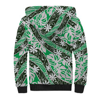 Matie Tahiti Tiare Monstera Sherpa Hoodie Polynesian Pattern Curve Style LT01 - Polynesian Pride