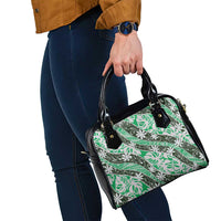 Matie Tahiti Tiare Monstera Shoulder Handbag Polynesian Pattern Curve Style LT01 - Polynesian Pride