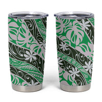 Matie Tahiti Tiare Monstera Tumbler Cup Polynesian Pattern Curve Style LT01 Green - Polynesian Pride