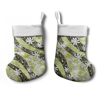 Olive Tahiti Tiare Monstera Christmas Stocking Polynesian Pattern Curve Style LT01 - Polynesian Pride