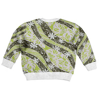 Olive Tahiti Tiare Monstera Kid Ugly Christmas Sweater Polynesian Pattern Curve Style LT01 - Polynesian Pride