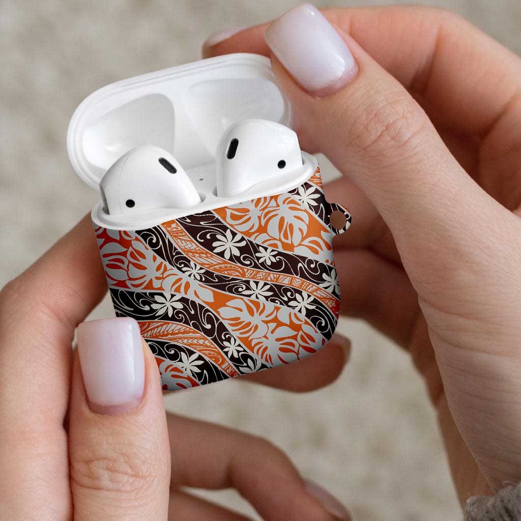 Puatou Tahiti Tiare Monstera AirPods Case Polynesian Pattern Curve Style LT01 - Polynesian Pride