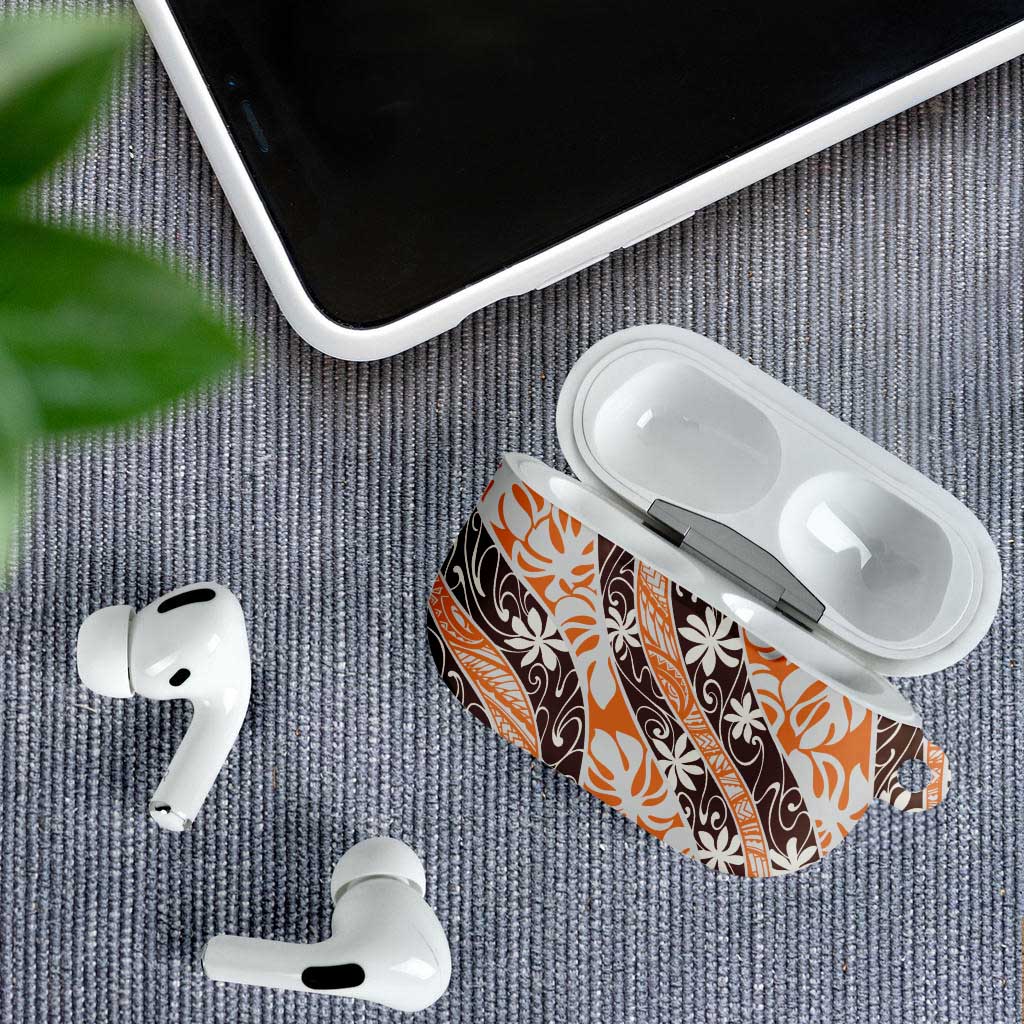 Puatou Tahiti Tiare Monstera AirPods Case Polynesian Pattern Curve Style LT01 - Polynesian Pride
