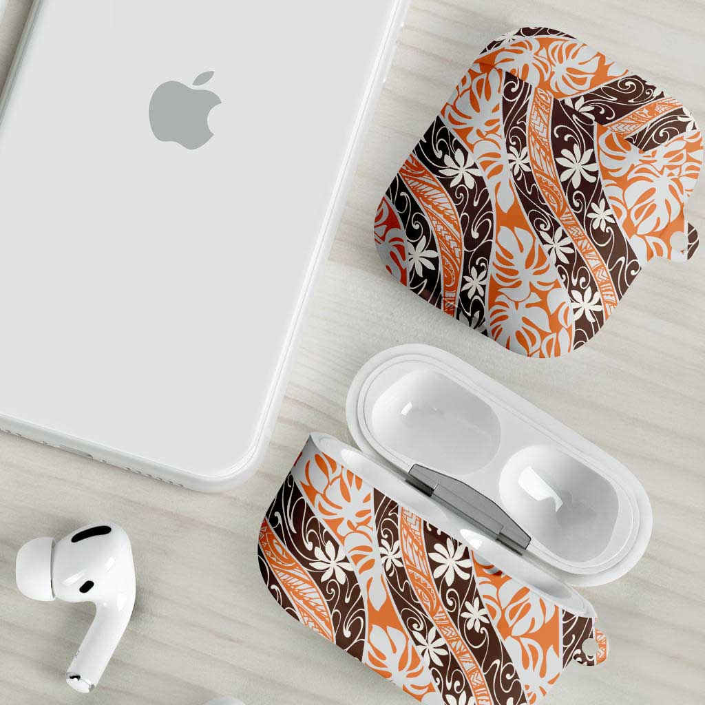 Puatou Tahiti Tiare Monstera AirPods Case Polynesian Pattern Curve Style LT01 - Polynesian Pride