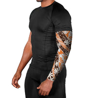 Puatou Tahiti Tiare Monstera Arm Sleeves Polynesian Pattern Curve Style LT01 - Polynesian Pride