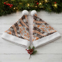Puatou Tahiti Tiare Monstera Christmas Santa Hat Polynesian Pattern Curve Style LT01 - Polynesian Pride