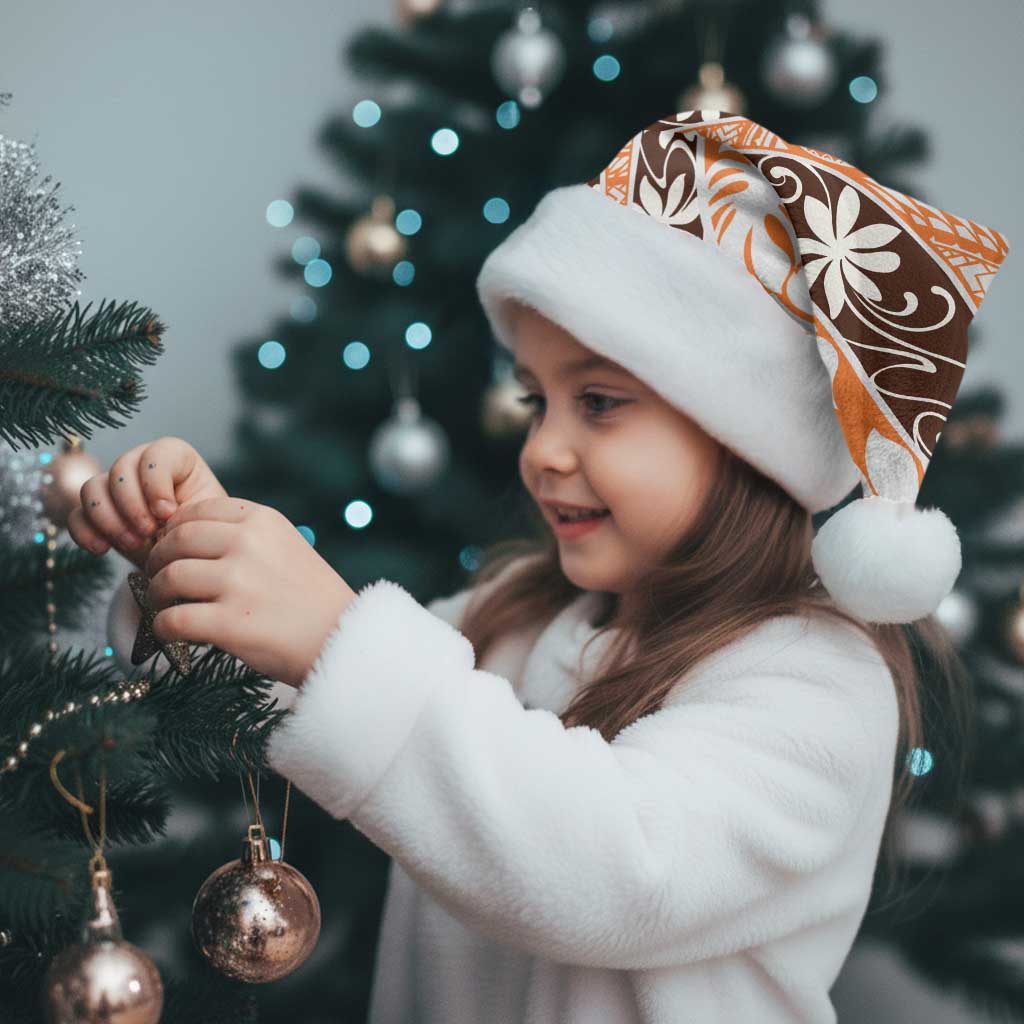 Puatou Tahiti Tiare Monstera Christmas Santa Hat Polynesian Pattern Curve Style LT01 - Polynesian Pride