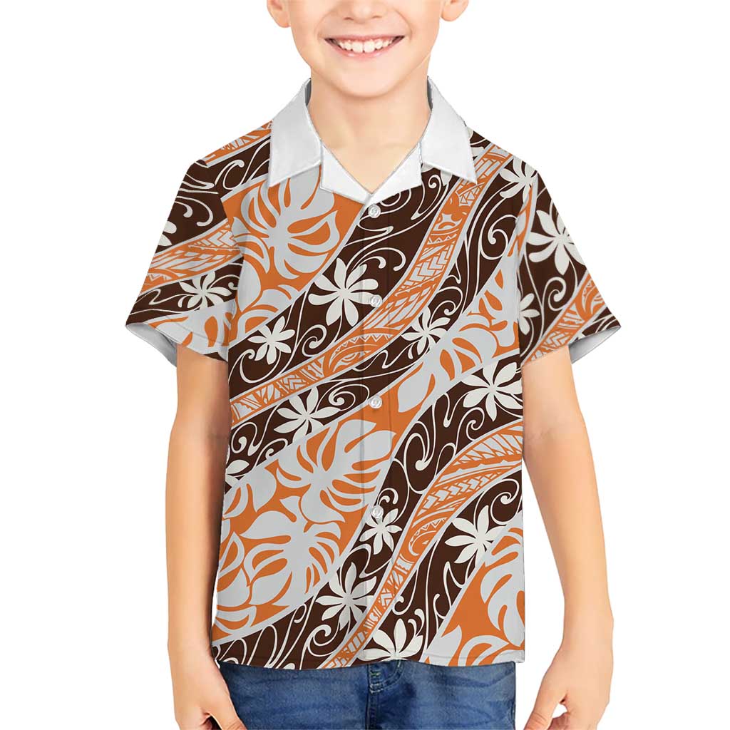 Puatou Tahiti Tiare Monstera Hawaiian Shirt Polynesian Pattern Curve Style LT01 - Polynesian Pride