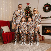 Puatou Tahiti Tiare Monstera Christmas Pajama Set Polynesian Pattern Curve Style LT01 - Polynesian Pride