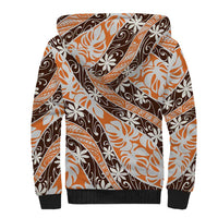 Puatou Tahiti Tiare Monstera Sherpa Hoodie Polynesian Pattern Curve Style LT01 - Polynesian Pride