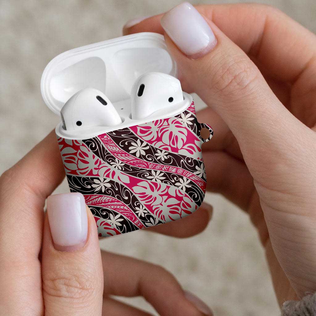 Tarona Tahiti Tiare Monstera AirPods Case Polynesian Pattern Curve Style LT01 - Polynesian Pride