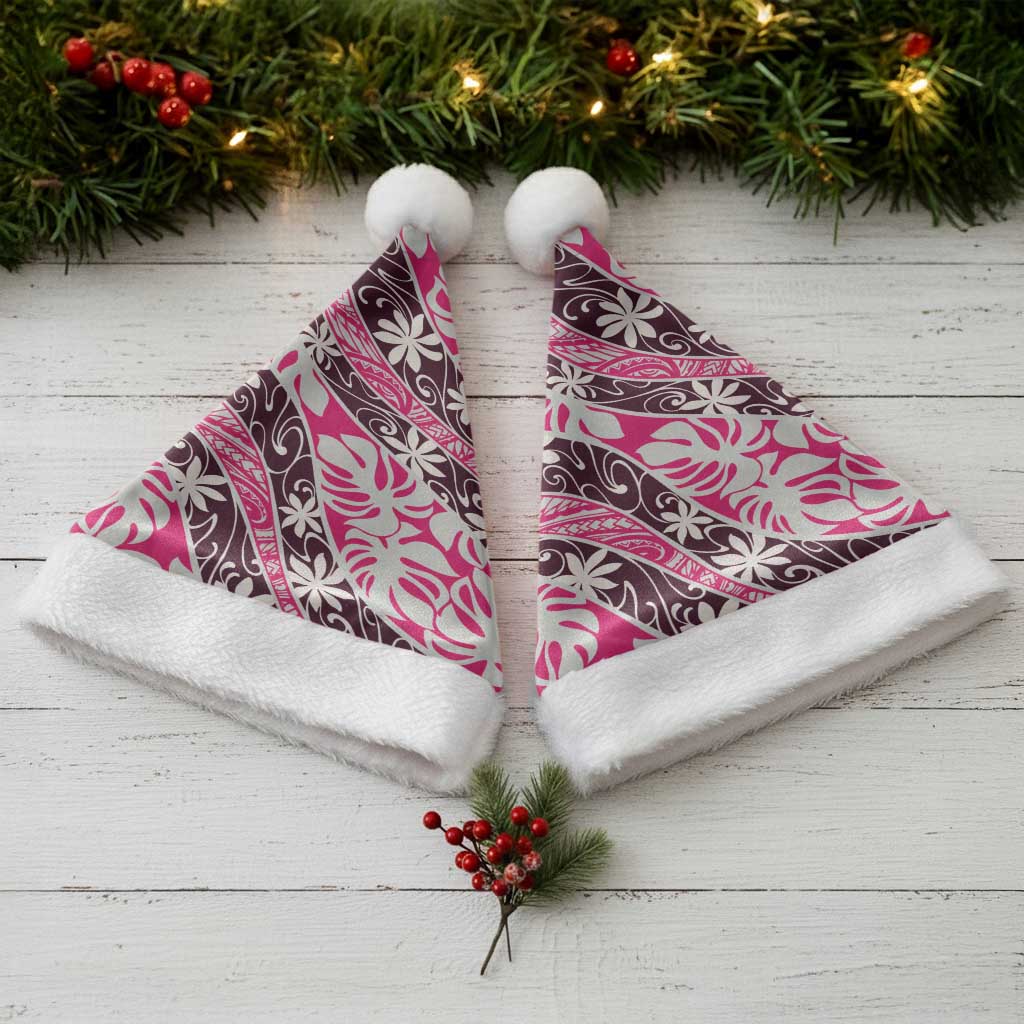 Tarona Tahiti Tiare Monstera Christmas Santa Hat Polynesian Pattern Curve Style LT01 - Polynesian Pride