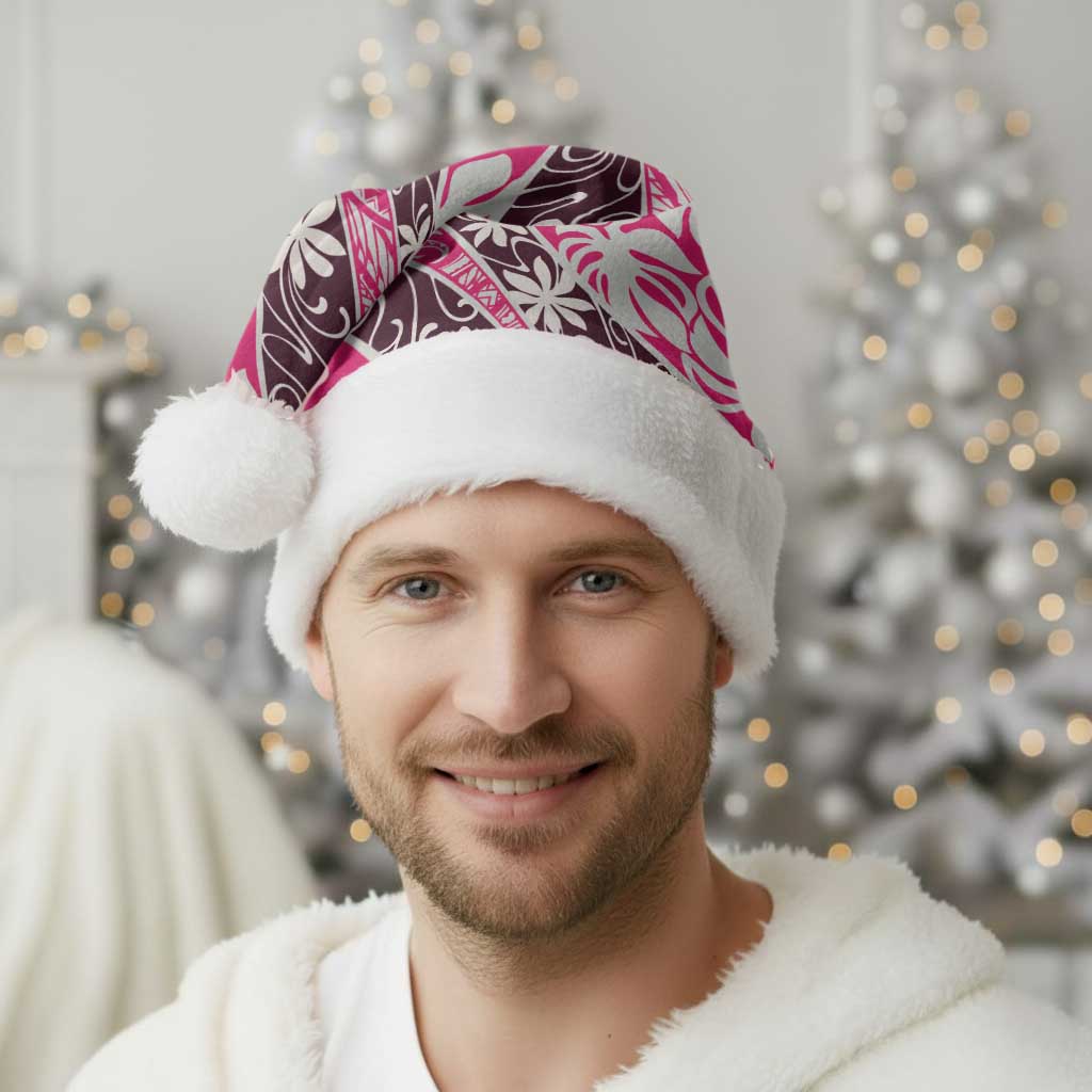 Tarona Tahiti Tiare Monstera Christmas Santa Hat Polynesian Pattern Curve Style LT01 - Polynesian Pride