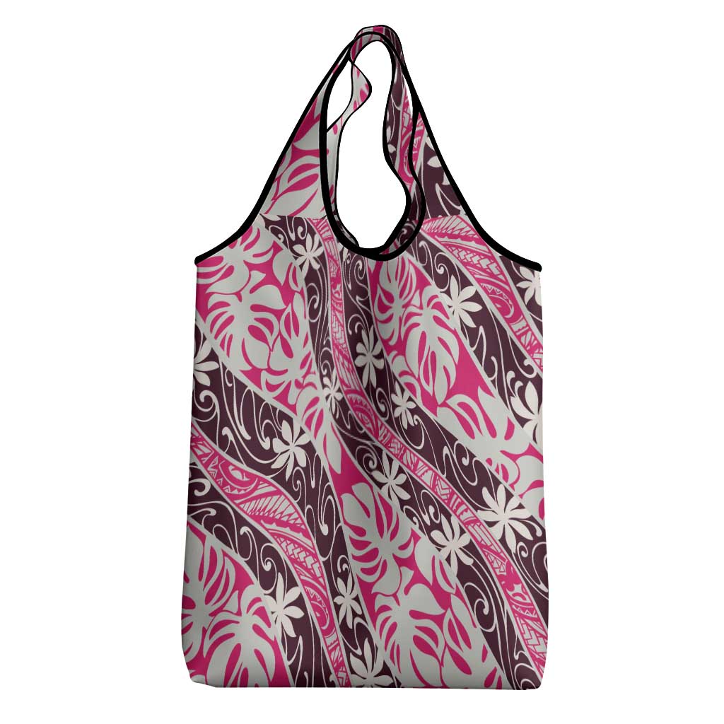 Tarona Tahiti Tiare Monstera Grocery Bag Polynesian Pattern Curve Style LT01 - Polynesian Pride