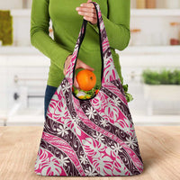 Tarona Tahiti Tiare Monstera Grocery Bag Polynesian Pattern Curve Style LT01 - Polynesian Pride