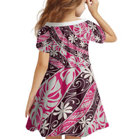 Tarona Tahiti Tiare Monstera Kid Short Sleeve Dress Polynesian Pattern Curve Style LT01 - Polynesian Pride