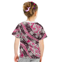 Tarona Tahiti Tiare Monstera Kid T Shirt Polynesian Pattern Curve Style LT01 - Polynesian Pride