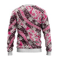 Tarona Tahiti Tiare Monstera Ugly Christmas Sweater Polynesian Pattern Curve Style LT01 - Polynesian Pride
