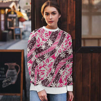 Tarona Tahiti Tiare Monstera Ugly Christmas Sweater Polynesian Pattern Curve Style LT01 - Polynesian Pride