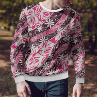 Tarona Tahiti Tiare Monstera Ugly Christmas Sweater Polynesian Pattern Curve Style LT01 - Polynesian Pride