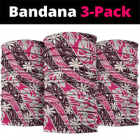 Tarona Tahiti Tiare Monstera Neck Gaiter Polynesian Pattern Curve Style LT01 package One Size: 25*50cm Pink - Polynesian Pride