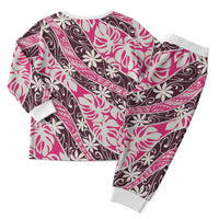 Tarona Tahiti Tiare Monstera Christmas Pajama Set Polynesian Pattern Curve Style LT01 - Polynesian Pride
