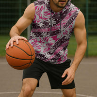 Tarona Tahiti Tiare Monstera Sleeveless Hoodie Polynesian Pattern Curve Style LT01 - Polynesian Pride