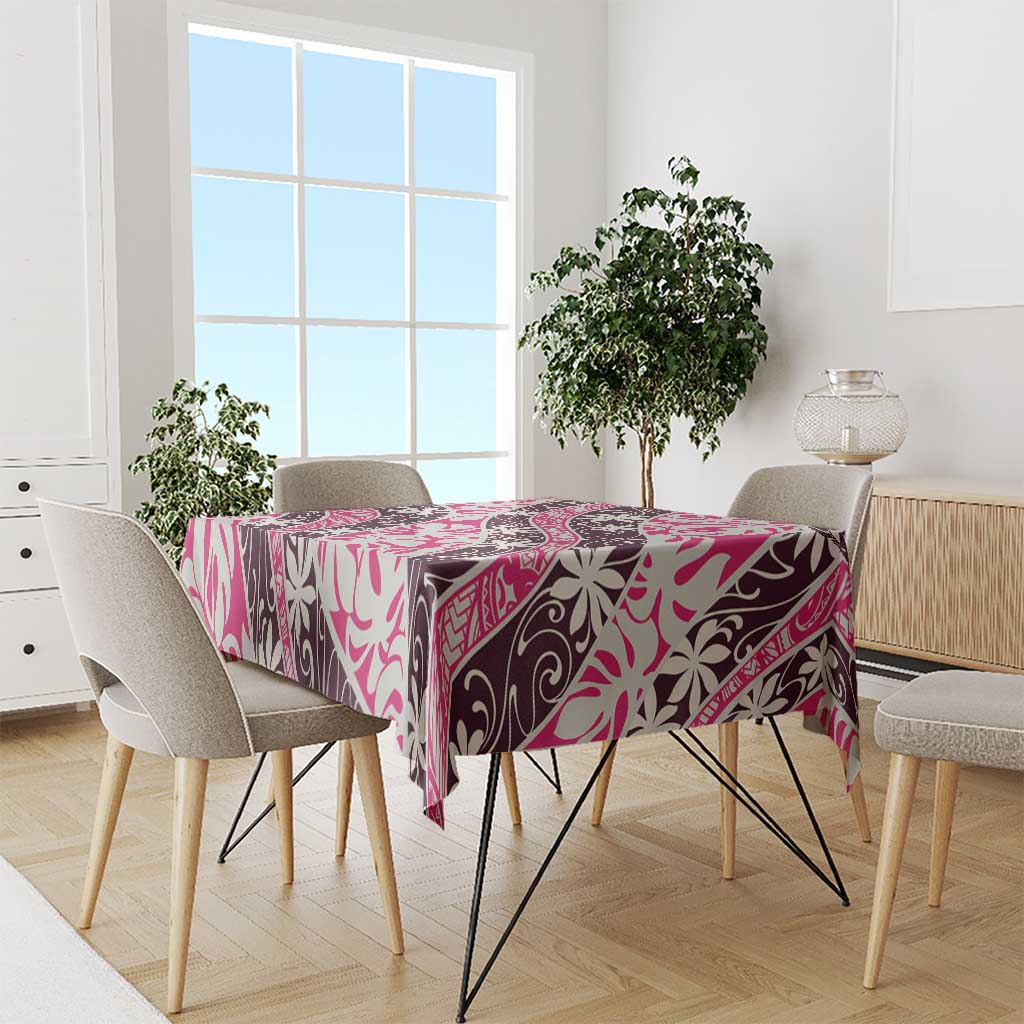 Tarona Tahiti Tiare Monstera Tablecloth Polynesian Pattern Curve Style LT01 - Polynesian Pride