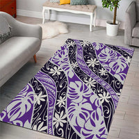 Vareau Tahiti Tiare Monstera Area Rug Polynesian Pattern Curve Style LT01 - Polynesian Pride