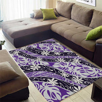 Vareau Tahiti Tiare Monstera Area Rug Polynesian Pattern Curve Style LT01 - Polynesian Pride