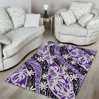 Vareau Tahiti Tiare Monstera Area Rug Polynesian Pattern Curve Style LT01 - Polynesian Pride