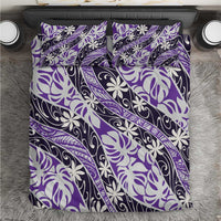 Vareau Tahiti Tiare Monstera Bedding Set Polynesian Pattern Curve Style LT01 Purple - Polynesian Pride
