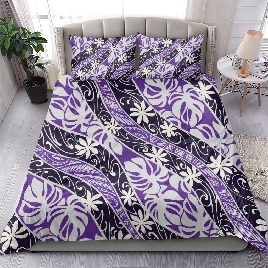 Vareau Tahiti Tiare Monstera Bedding Set Polynesian Pattern Curve Style LT01 - Polynesian Pride