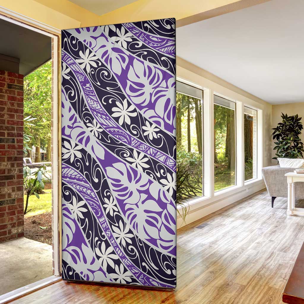 Vareau Tahiti Tiare Monstera Door Cover Polynesian Pattern Curve Style LT01 - Polynesian Pride