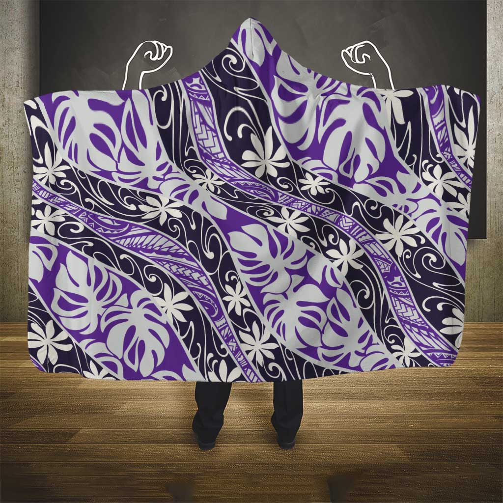 Vareau Tahiti Tiare Monstera Hooded Blanket Polynesian Pattern Curve Style LT01 - Polynesian Pride