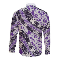 Vareau Tahiti Tiare Monstera Long Sleeve Button Shirt Polynesian Pattern Curve Style LT01 - Polynesian Pride
