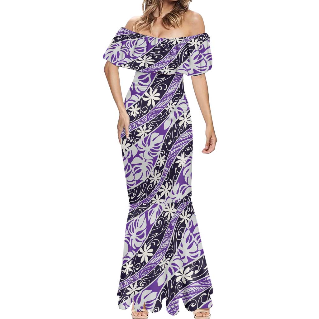 Vareau Tahiti Tiare Monstera Mermaid Dress Polynesian Pattern Curve Style LT01 - Polynesian Pride