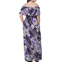 Vareau Tahiti Tiare Monstera Off Shoulder Maxi Dress Polynesian Pattern Curve Style LT01 - Polynesian Pride