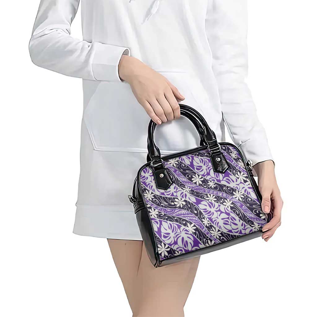 Vareau Tahiti Tiare Monstera Shoulder Handbag Polynesian Pattern Curve Style LT01 - Polynesian Pride